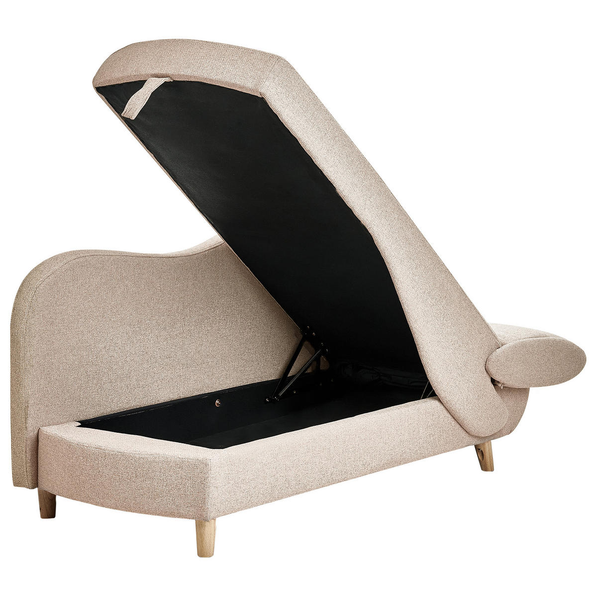 ČALOUNĚNÉ lehátko chaise longue pravostranné Hnědé Meri - světle hnědá, textil (155/76/69cm) - Beliani