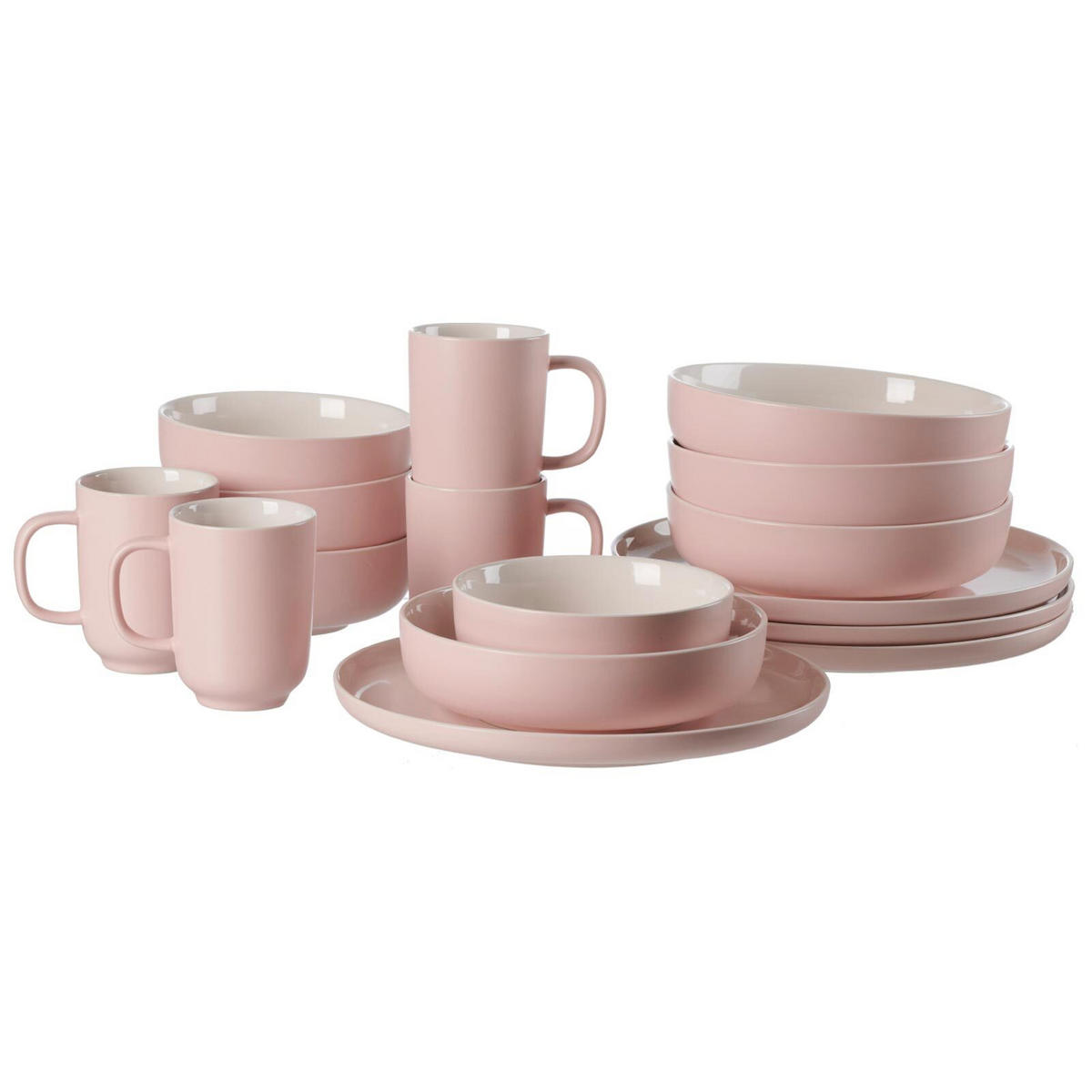 XXL KOMBISERVICE Jasper rosa-vanille 32er Set - Gelb/Rosa, Keramik (1/1/1cm) - Ritzenhoff Breker
