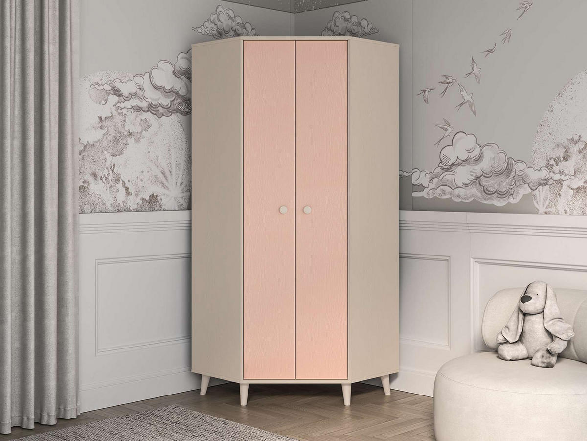 KLEIDERSCHRANK – 80 cm – Mevel – Rosa - Rosa, Holzwerkstoff (80/190/80cm) - hi-markt
