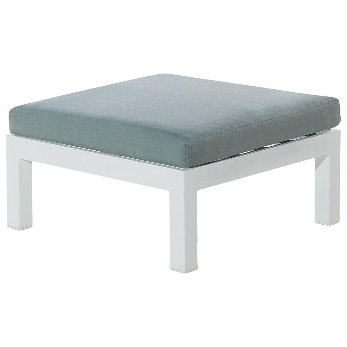 LOUNGE SET 5-Sitzer weiß Auflagen grün-grau Messina - Blaugrau/Weiß, Metall - Beliani