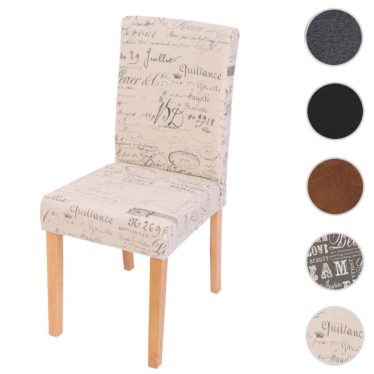 ESSZIMMERSTUHL Beige, Schwarz - Beige/Creme, Textil (43/90/56cm) - MCW