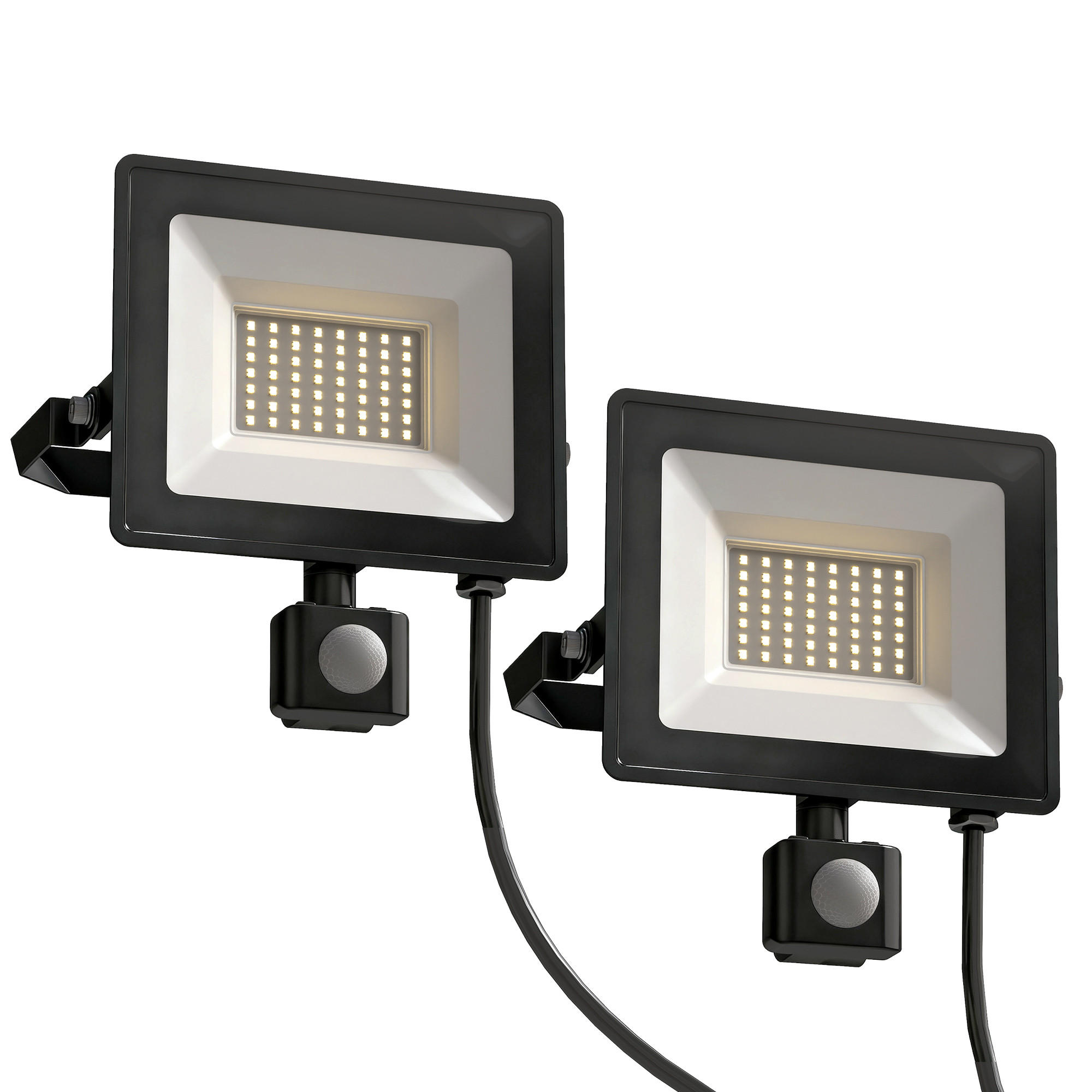 BAUSTRAHLER Dimmbar Arbeitsleuchte mit 3 Lichtmodi 5500LM - Schwarz, Metall (22/18.5/4cm) - HOMCOM