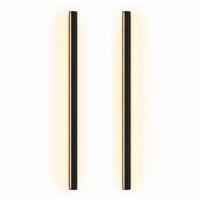 LED WANDLEUCHTE Dünthar 100/3.8/2.5 cm - Schwarz, Kunststoff/Metall (3.8/2.5/100cm) - ZMH