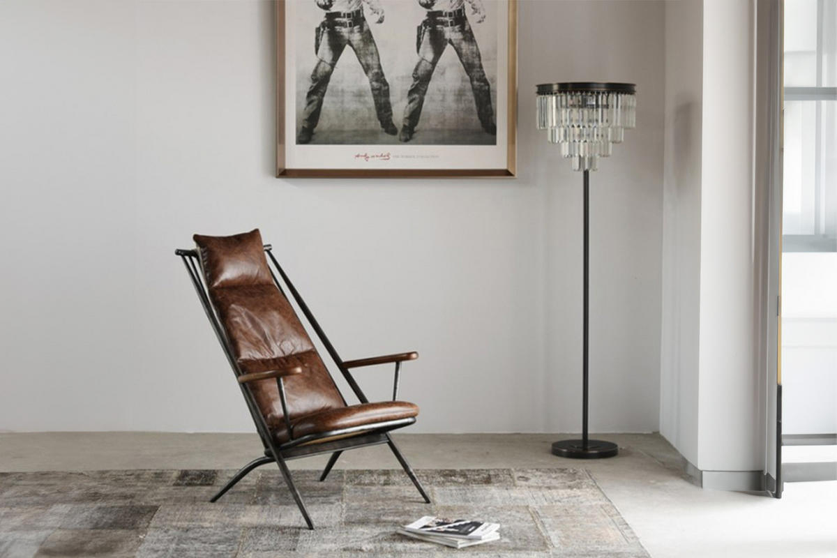 SESSEL CIANO Braun Leder - Schwarz/Braun, Leder (64/91/94cm) - KAWOLA