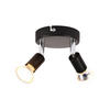 STRAHLER Windsheim 2-flammig 12/12/10.4 cm - Schwarz, Metall (12/12/10.4cm) - Nettlife