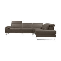 ECKSOFA Genius Echtleder Greige - Greige, Leder/Metall (264/230cm)
