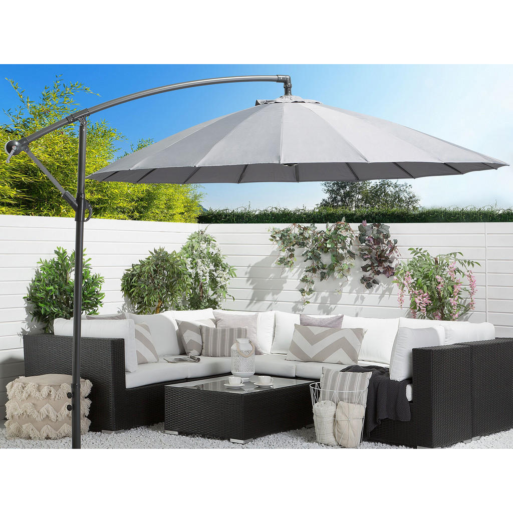 Thumbnail - Beliani Ampelschirm, Dunkelgrau, Textil, 268x268 cm, Sonnen- & Sichtschutz, Sonnenschirme, Ampelschirme