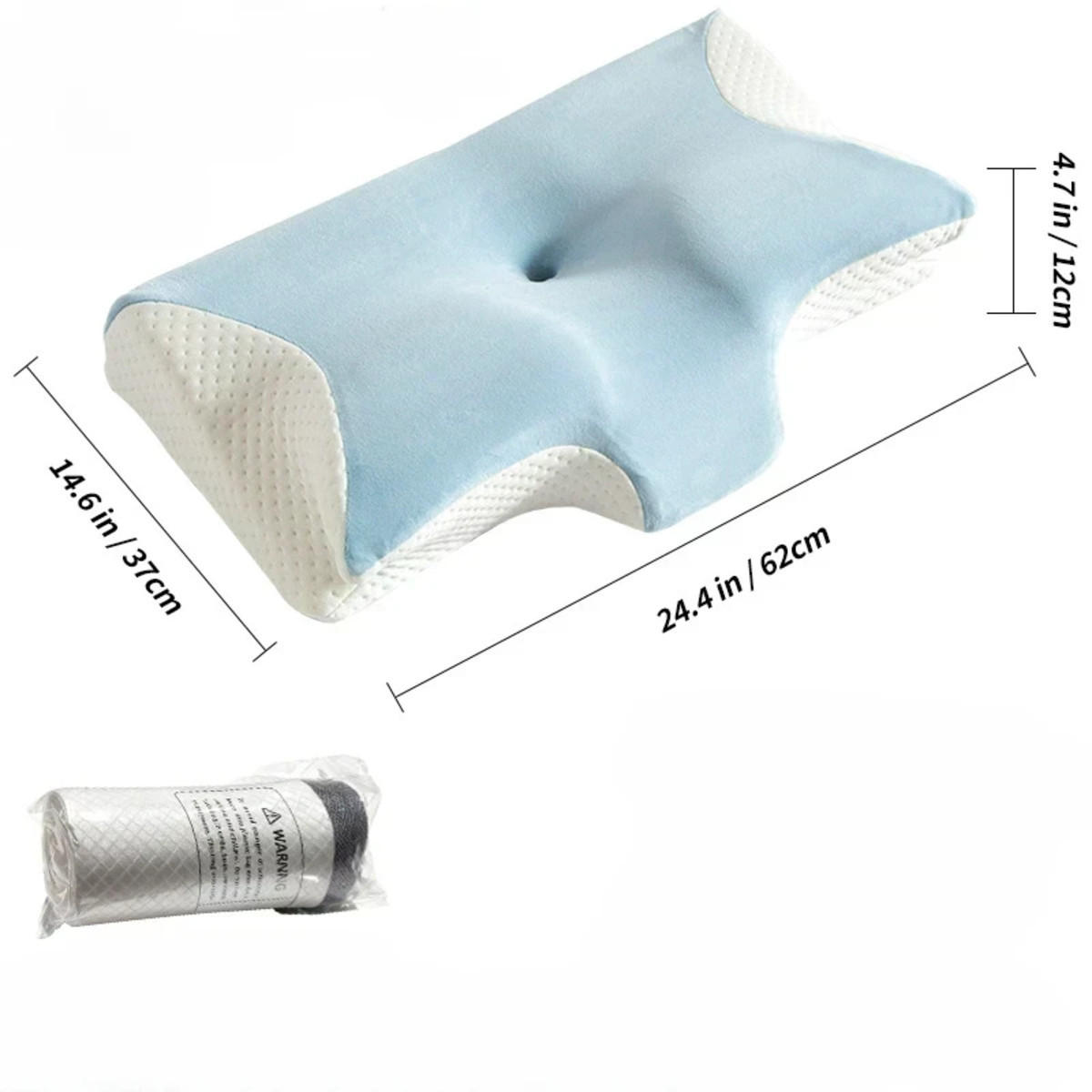 NACKENSTÜTZKISSEN 62/37 cm - Blau, Textil (37/62cm) - Authentics
