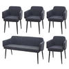 ESSZIMMER-SET Anthrazit 5er-Set - Anthrazit, Textil (133/77/56cm) - MCW