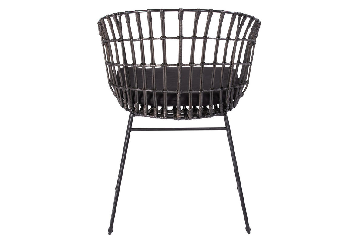 ESSZIMMERSTUHL LIMA - Anthrazit/Schwarz, Naturmaterialien/Metall (45/80/45cm) - SAM