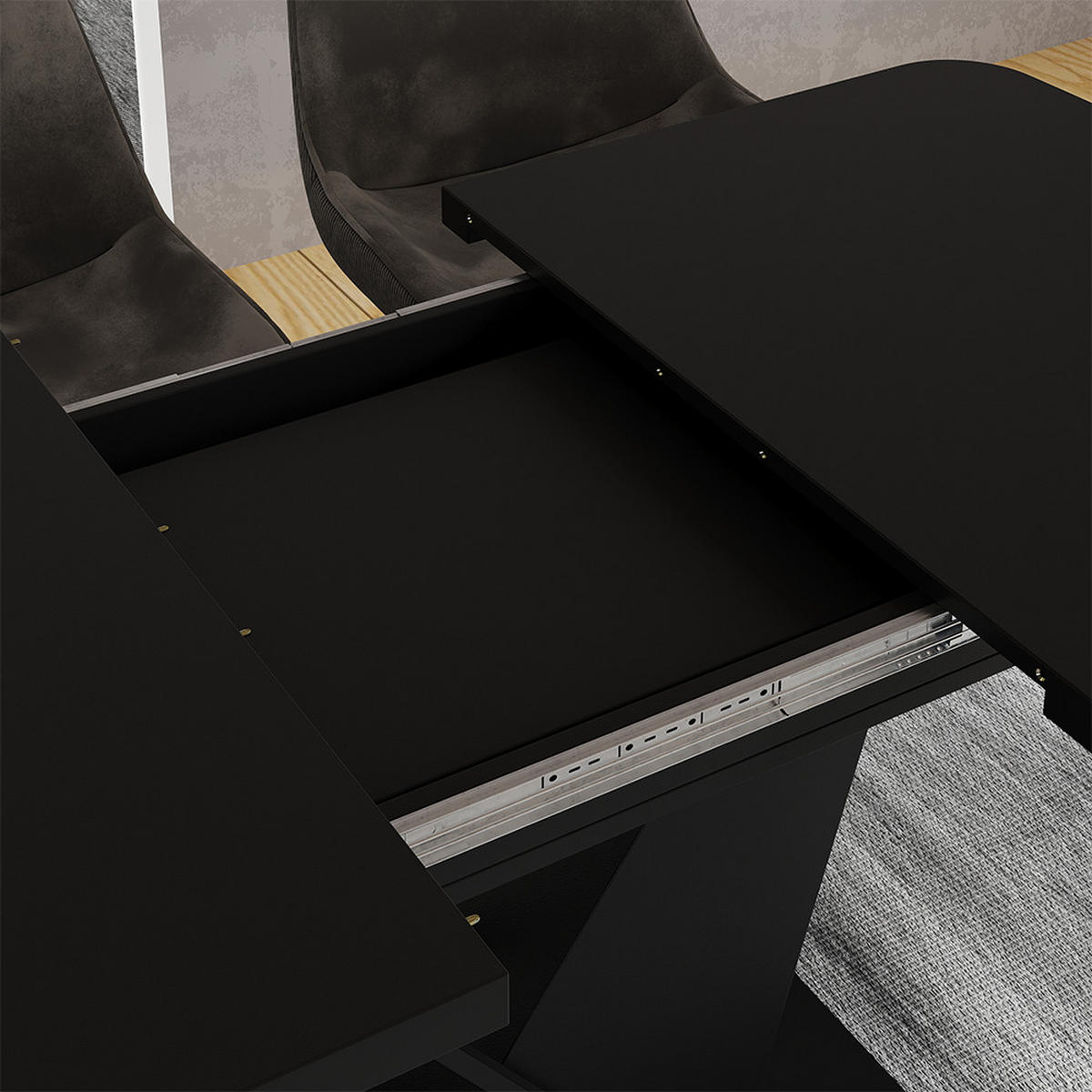 JÍDELNÍ STŮL Fenaro Černá - černá, kompozitní dřevo (80/120/77.4cm) - Vicco