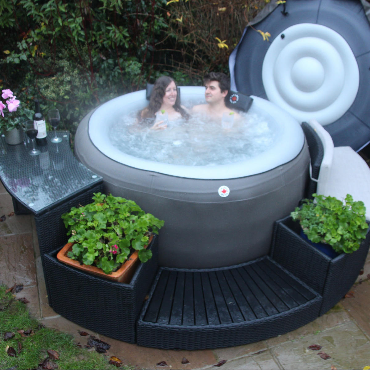 WHIRLPOOL RANDMÖBEL RUND Beistelltisch rund - Braun, Naturmaterialien (58/45/50cm) - Canadian Spa Company