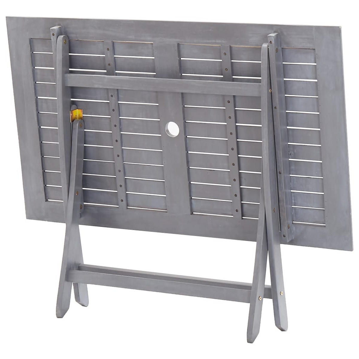 GARTEN-ESSGRUPPE 5-teilig Massivholz Akazie Grau - Grau, Holz - vidaXL