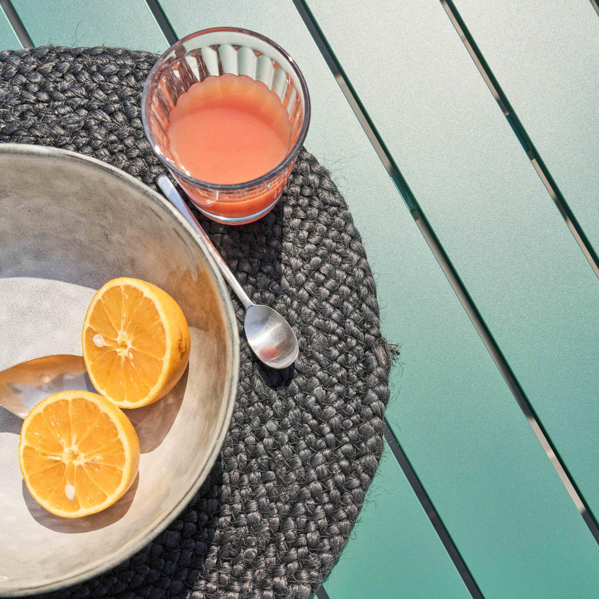 GARTENTISCH rechteckig, Dunkelgrünen - Grün, Metall (185/93/75cm) - Oviala