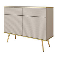 SIDEBOARD Beige POLO Mit Gerillten Fronten Auf Hohen Beinen - Beige, Holzwerkstoff (107/85/39cm) - Sepro Meble
