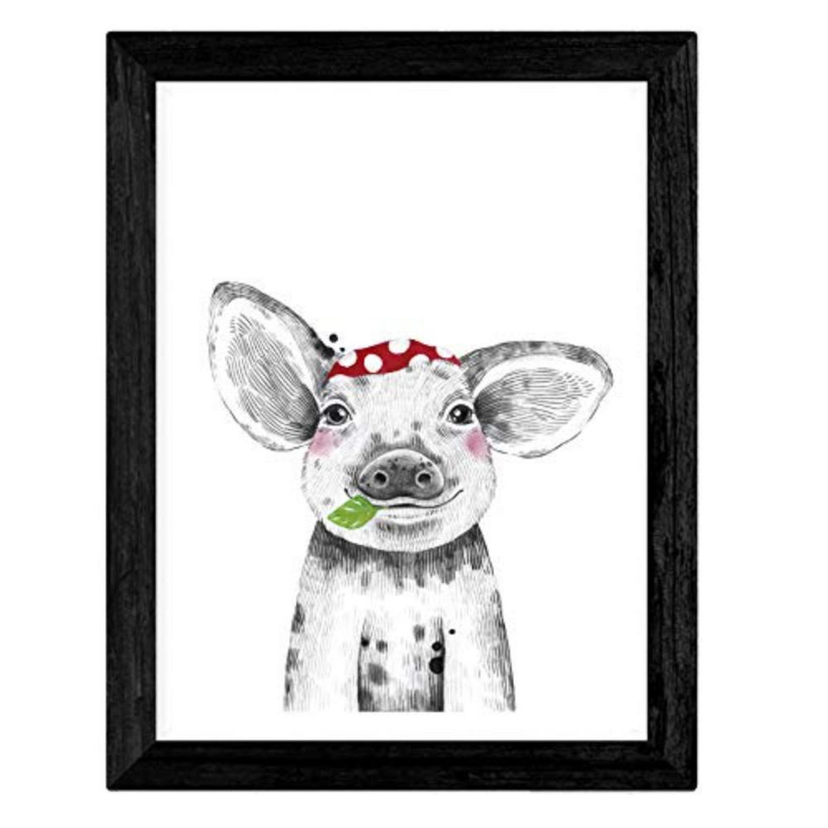 POSTER Set mit 4 Tiere in Rot A3 Rahmenlos - Klar, Papier (29.7/3cm) - Nacnic