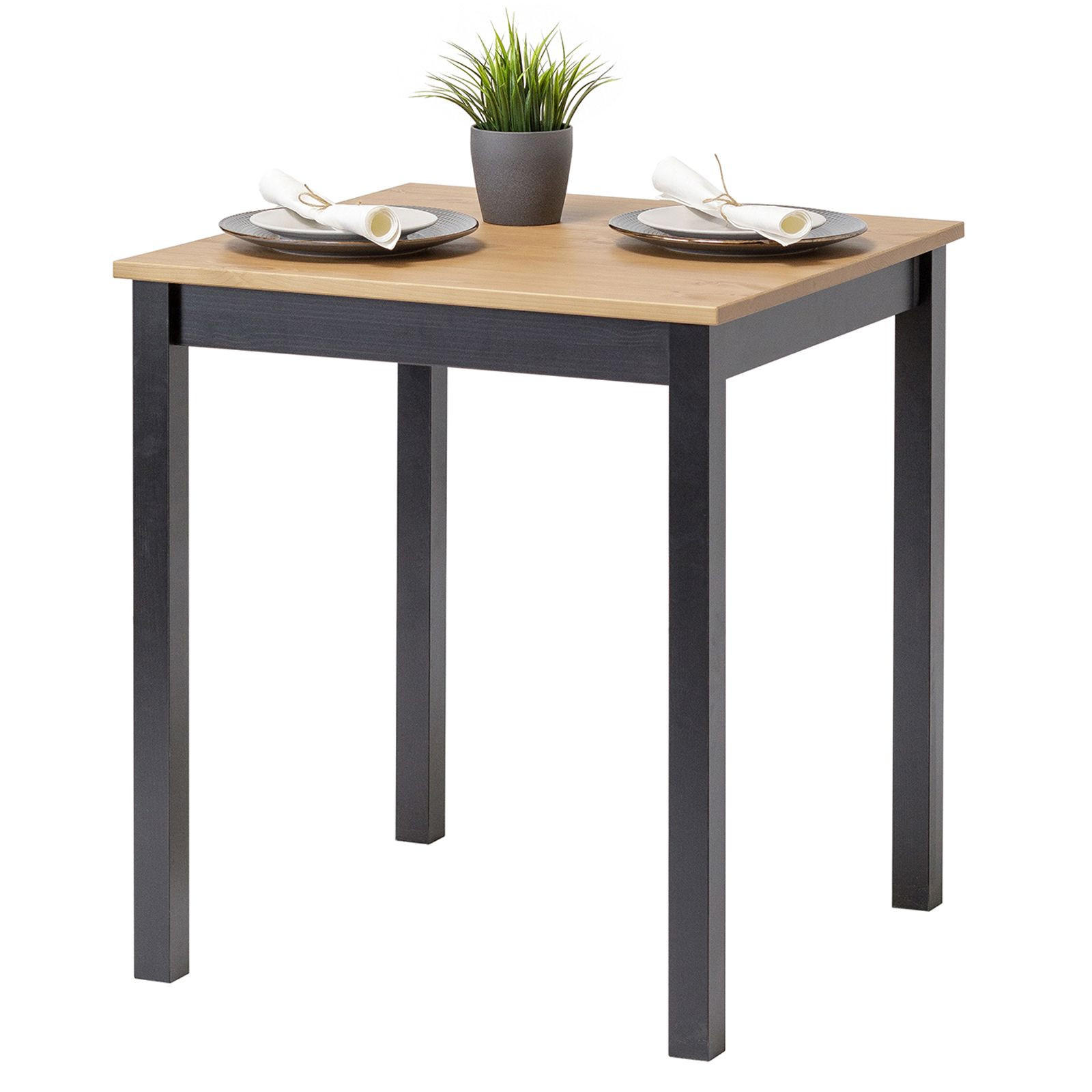 ESSTISCH Massivholz 68/68/75 cm - Schwarz, Holz (68/68/75cm) - hagge home