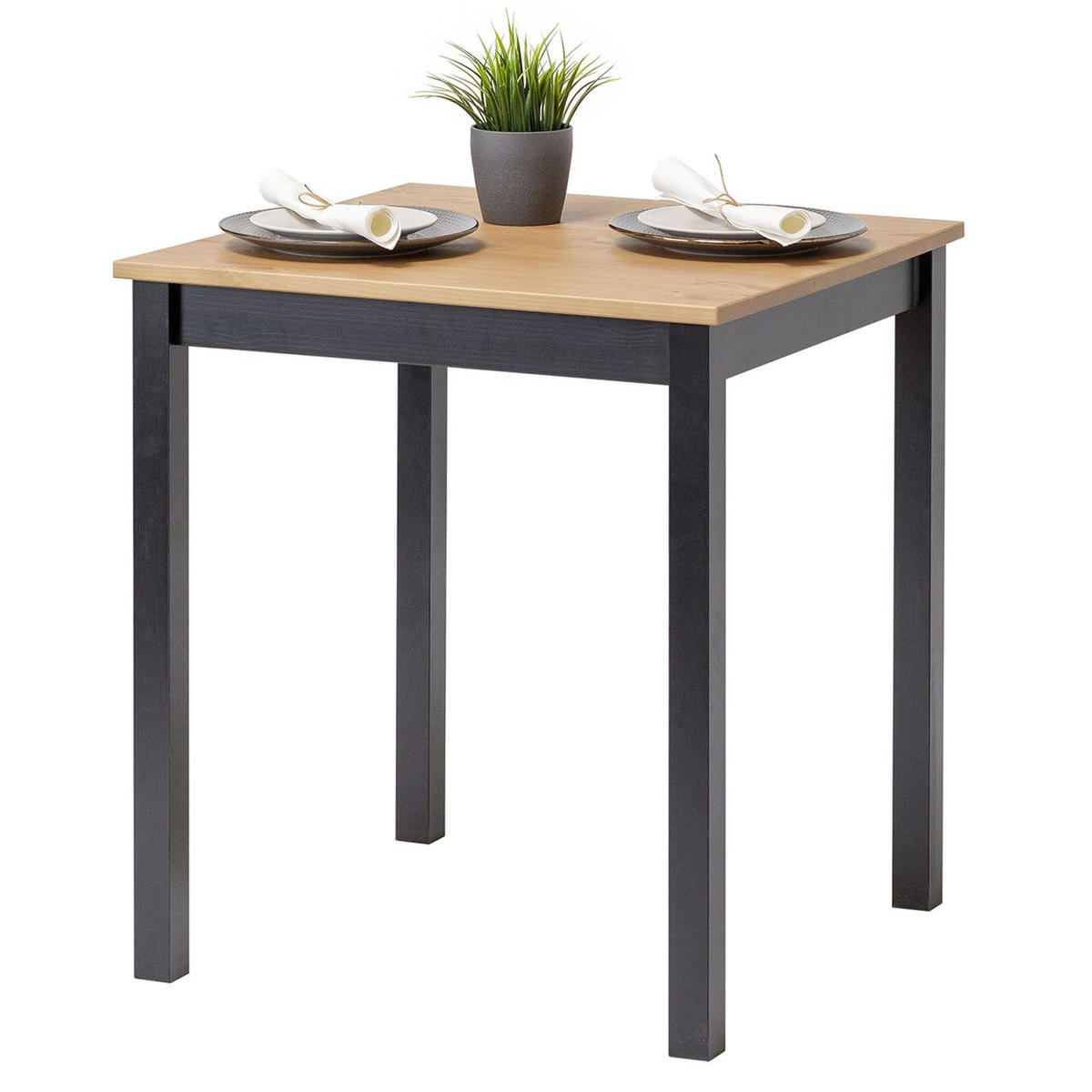 ESSTISCH Massivholz 68/68/75 cm - Schwarz, Holz (68/68/75cm) - hagge home