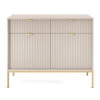 VELLORE Sideboard - Ecru/Beige, Holzwerkstoff/Metall (104/83/39cm) - Selsey