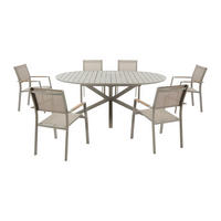 GARTENESSGRUPPE im Set - 6 -Sitzer - Textilene - taupe - YOHA - Braun, Metall - Vente-Unique