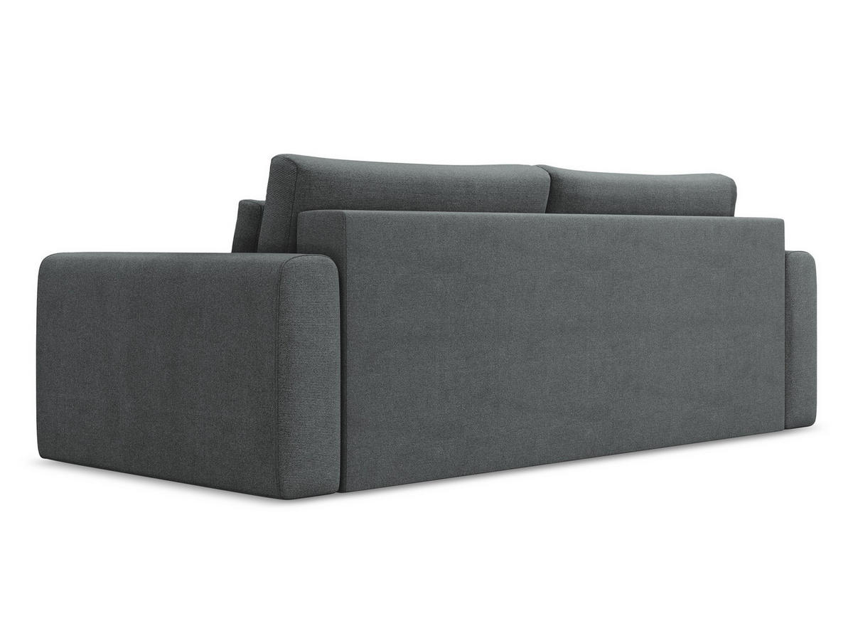 3-SITZER SOFA mit Schlaffunktion Strukturstoff Stoff Grau - Schwarz/Grau, Kunststoff/Textil (238/82/105cm) - Makamii