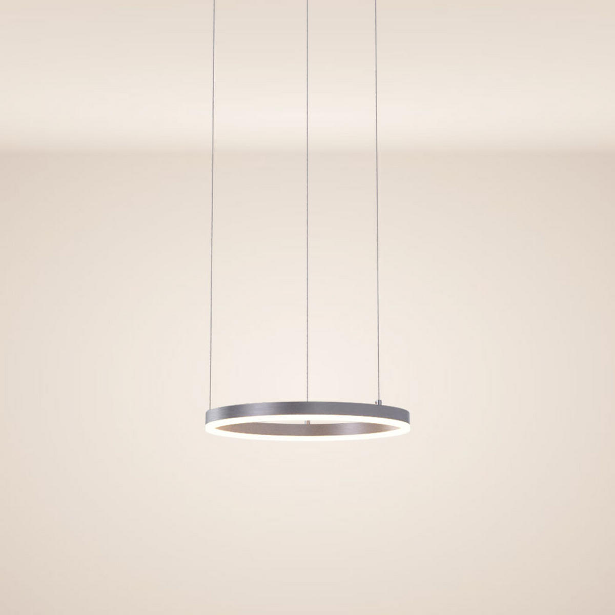 LED-HÄNGELEUCHTE Ring Direkt/Indirekt 5m Aluminium Ø 40cm - Alufarben, Metall (40/40/3.3cm) - s.luce