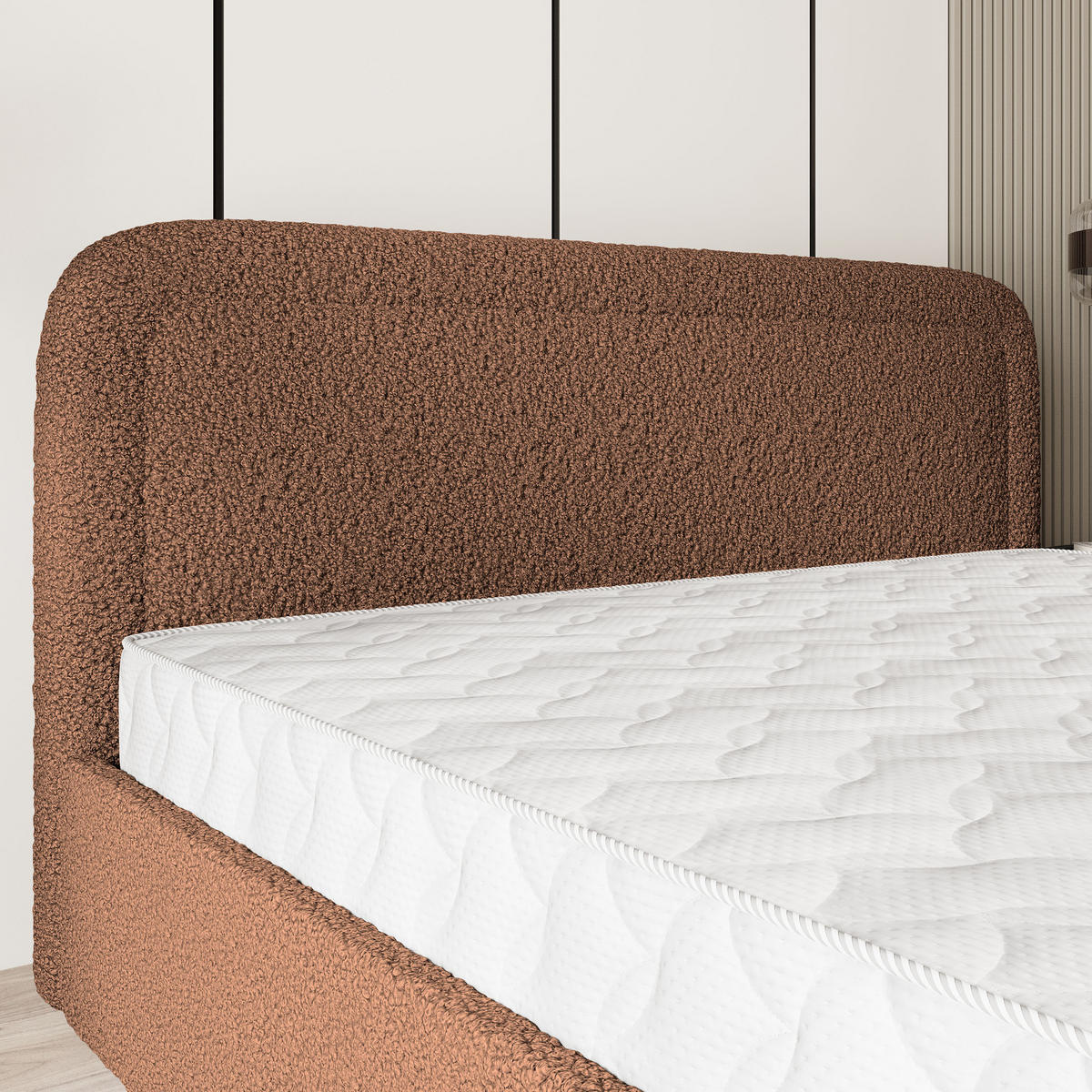 POLSTERBETT BENIRA Q 140x200 cm mit Bettkästen - Kupferfarben - Kupferfarben, Holz (140/200cm) - MASSENO