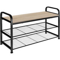 SCHUHREGAL Southampton,91 x 36 x 55 cm,Industrial Holz hell, Eiche Sonoma - Naturfarben, Metall (36/55/91cm) - tectake