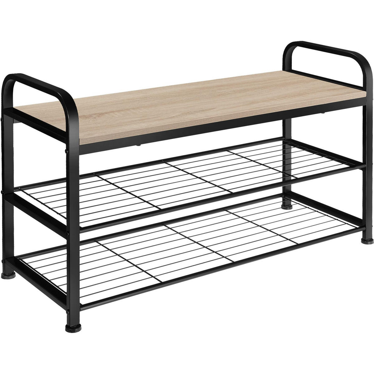 SCHUHREGAL Southampton,91 x 36 x 55 cm,Industrial Holz hell, Eiche Sonoma - Naturfarben, Metall (36/55/91cm) - tectake