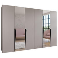 DREHTÜRENSCHRANK 202/300/52 6-türig - Beige/Schwarz, Holz/Metall (300/202/52cm) - Abiks Möbel