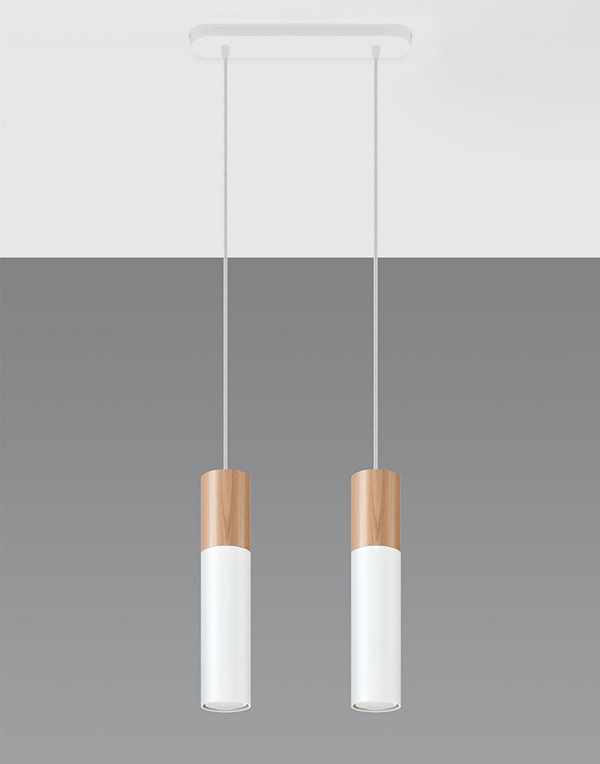 HÄNGELEUCHTE Stahl Weiß Holz Natur - Weiß, Holz (34/6/100cm)