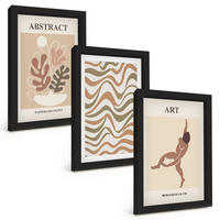 BILDER SET 3er Set - 20x30 cm Schwarzer Rahmen - Matisse Boho abstrakte Muster - Schwarz, Kunststoff (20/30cm) - TULUP