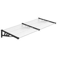 TÜRVORDACH Schwarz Und Transparent 199/90 Cm Polycarbonat - Transparent, Kunststoff (199/27.5/90cm) - vidaXL