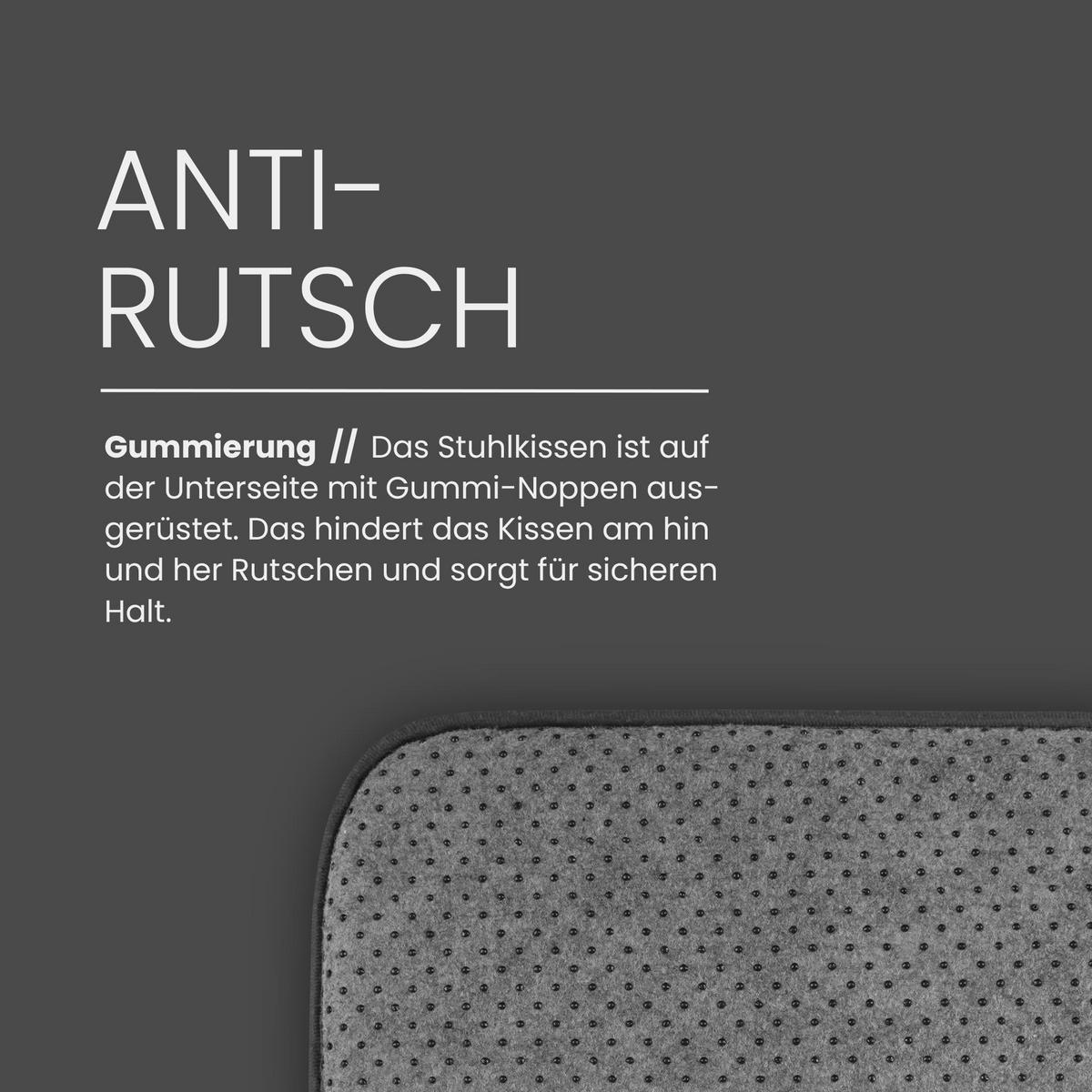 SITZKISSEN 38x38 cm Anthrazit 4er-Pack - Anthrazit, Kunststoff (38/38cm)