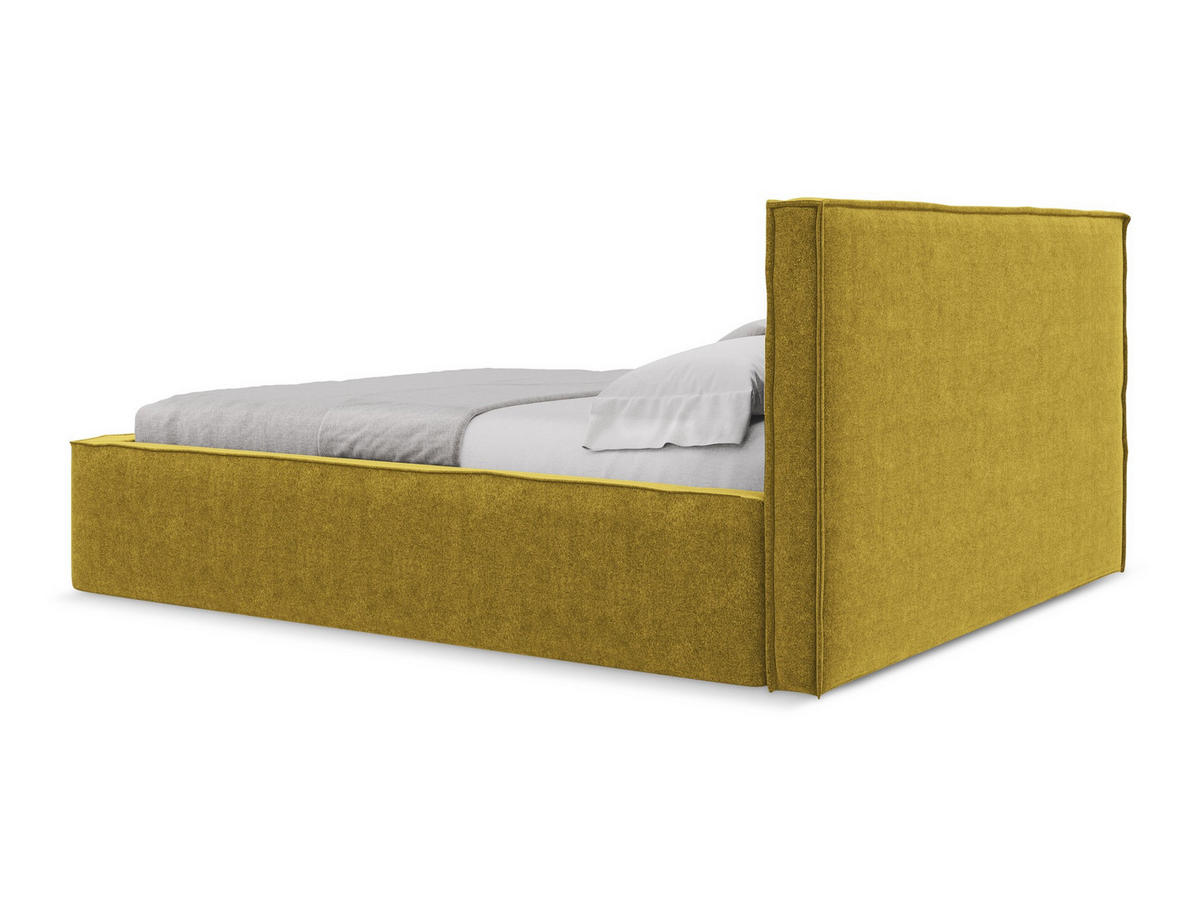 POLSTERBETT mit Bettkasten und Lattenrost 200x228 Gelb - Currygelb/Gelb, Kunststoff/Textil (180/200cm) - Makamii