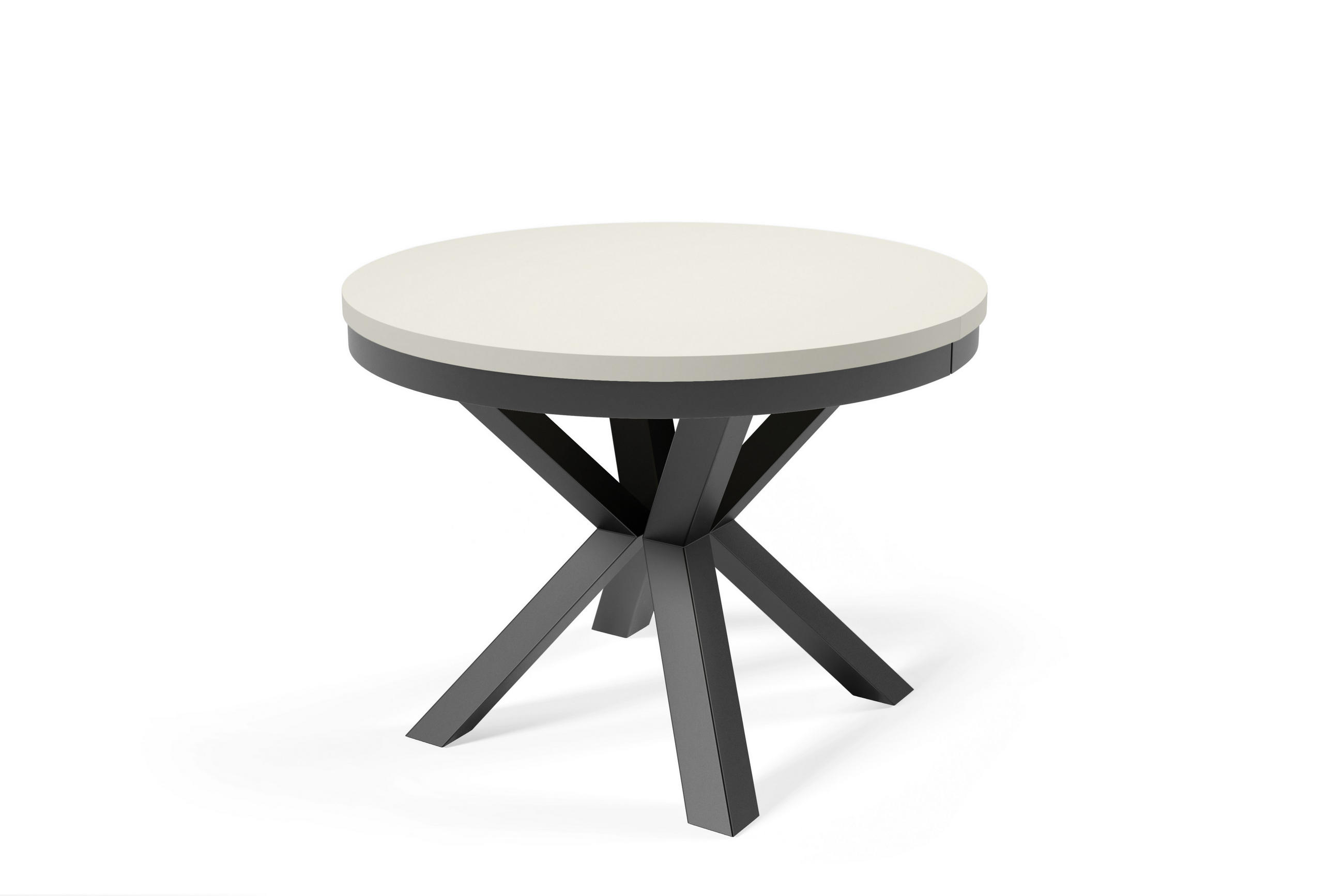 ESSTISCHE NORVIX - Kaschmir/Schwarz, Holzwerkstoff (100/100/76cm) - Meblini