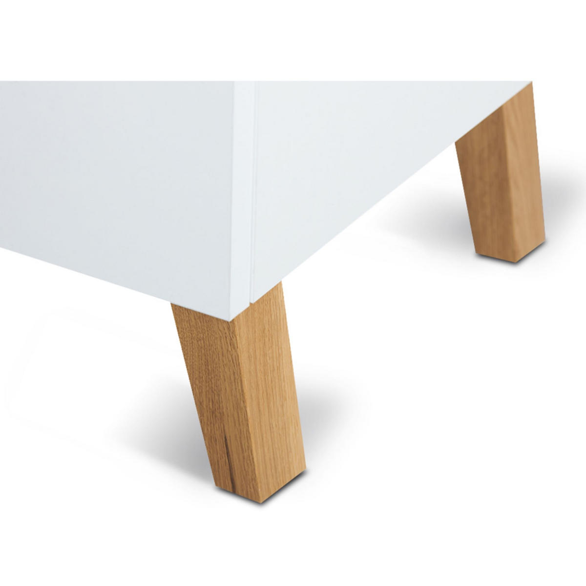 TÜRKOMMODE FRISK 6 Einlegeböden und 4 Türen, weiß - Eichefarben/Weiß, Eichenholz/Holzwerkstoff (107/134/40cm) - KONSIMO®