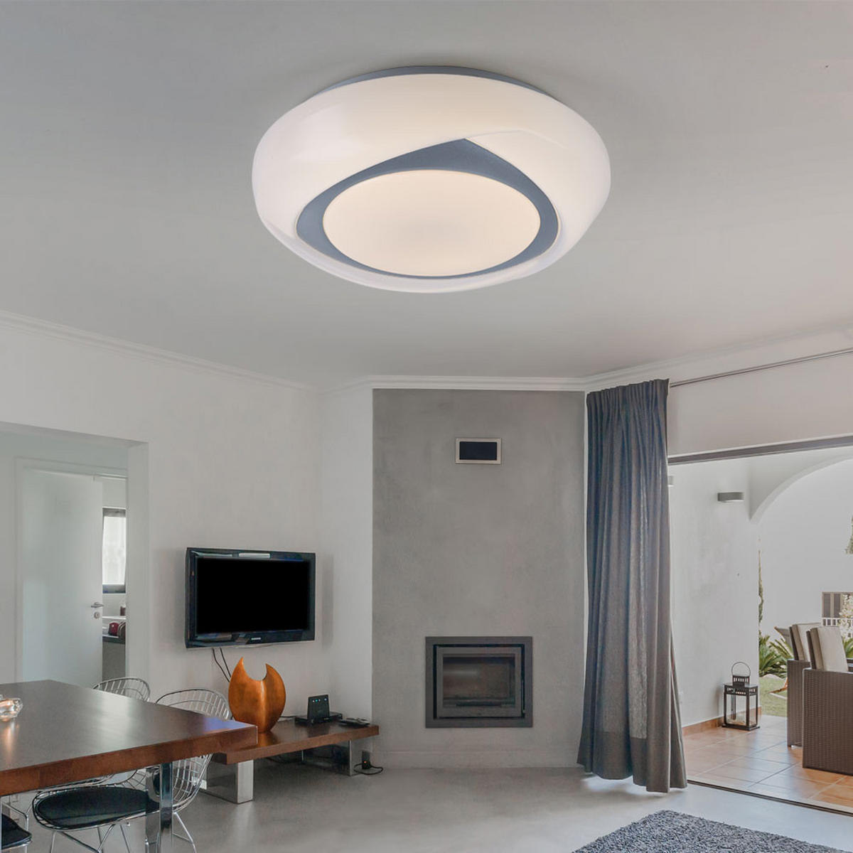 LED DECKENLEUCHTE Metall Weiß Rund - Weiß, Metall (35/35/9.5cm) - Globo Lighting