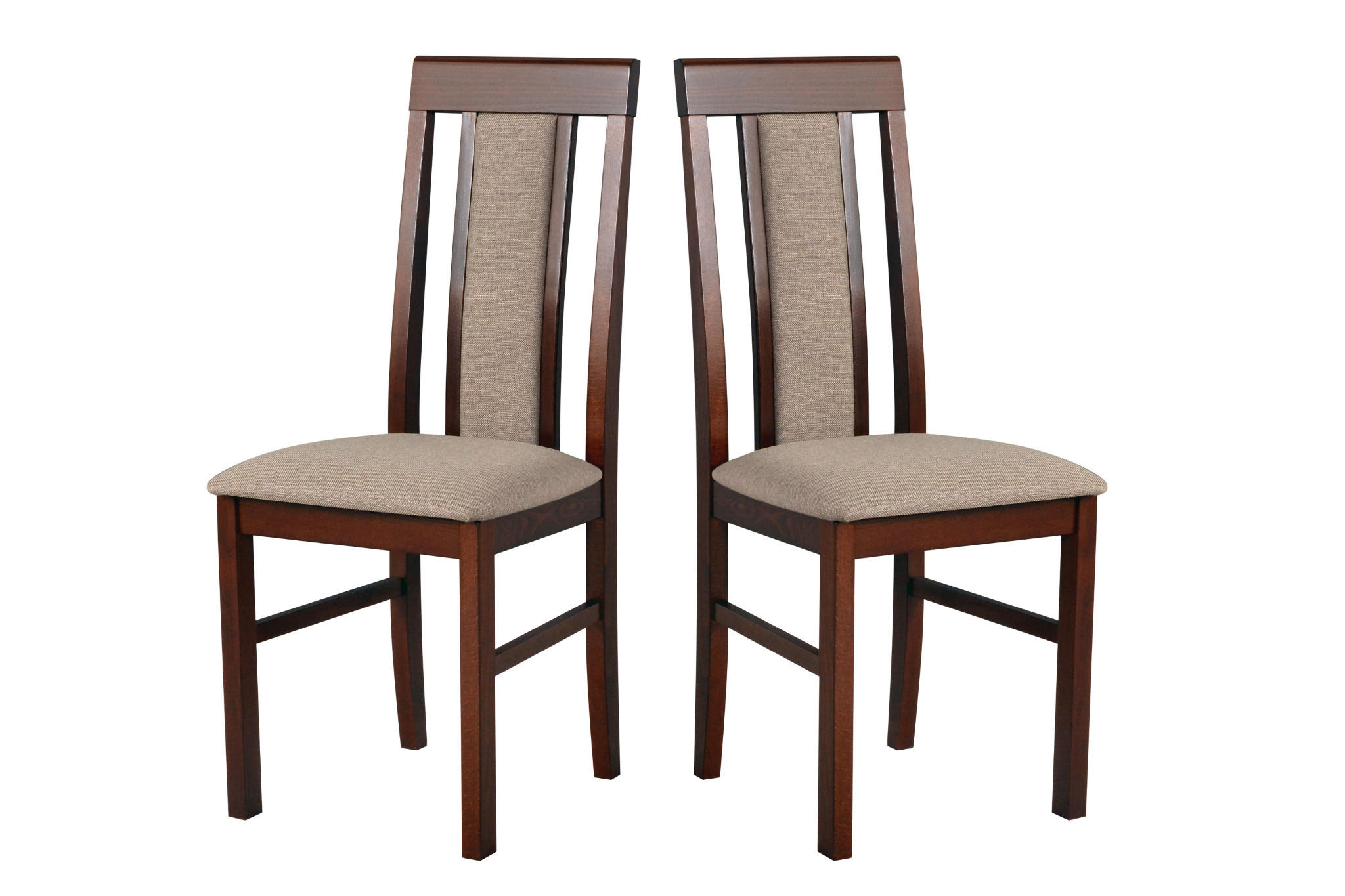 STUHL 2er Set Nilo 2, Walnussfarben - Walnussfarben/Bronzefarben, Holz (43/94/40cm) - Leaf Design