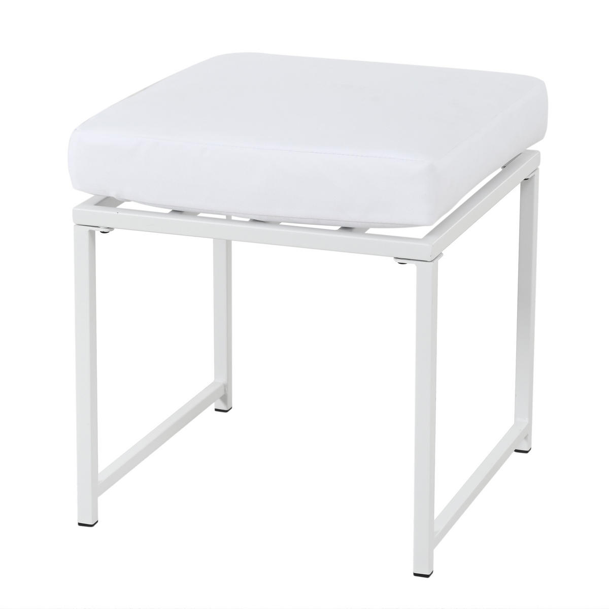 GARTENSETS aus Metall & Rattan 117x117x73,5 cm in Weiß - Weiß, Metall - Modfu