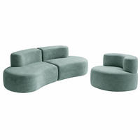 SITZGARNITUR Lounge Sofa und Sessel Salbei - Salbeigrün, Textil (240/75/102cm) - COCO Living