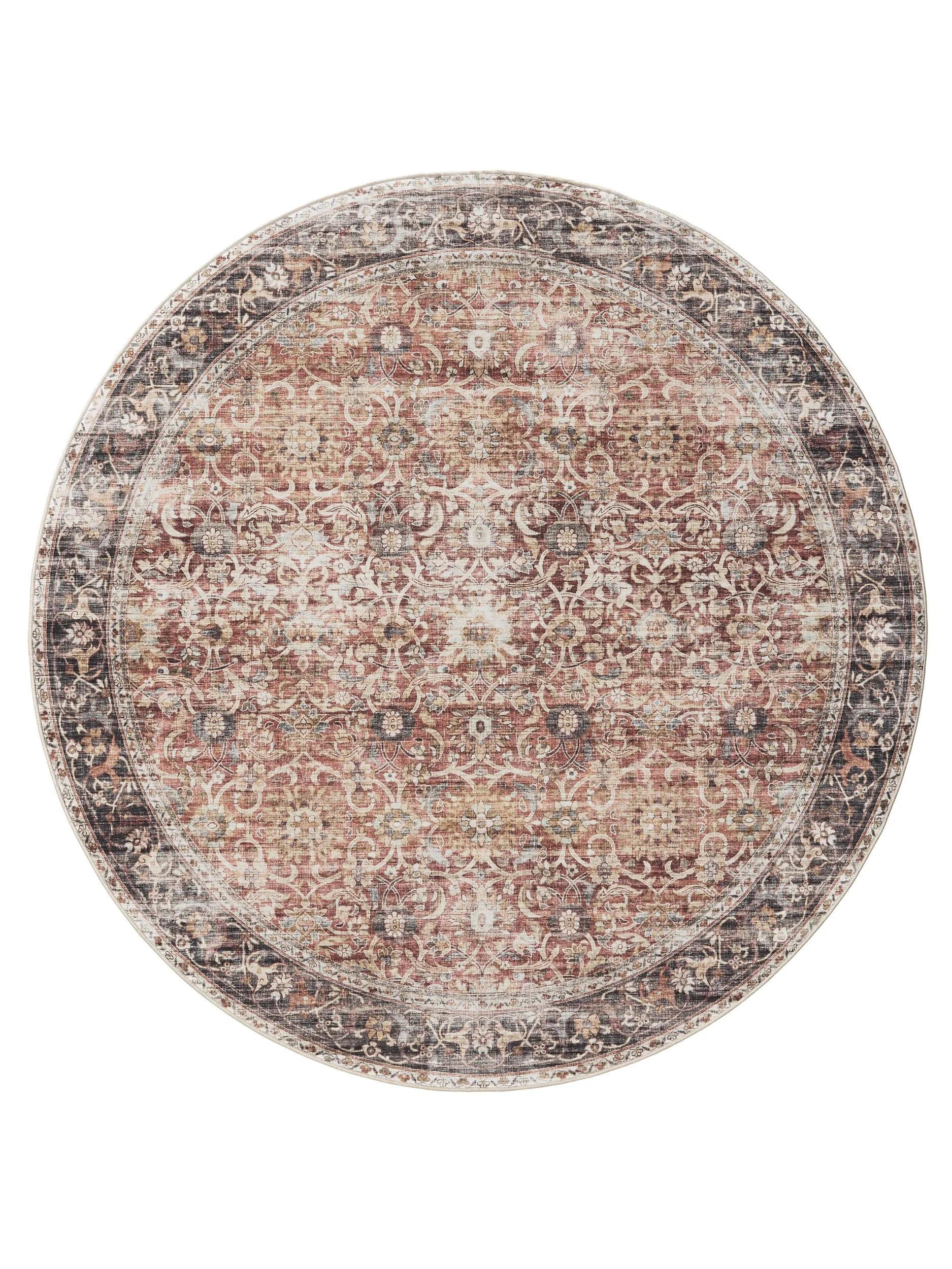 benuta Vintage-Teppich Mehrfarbig 120x120 cm