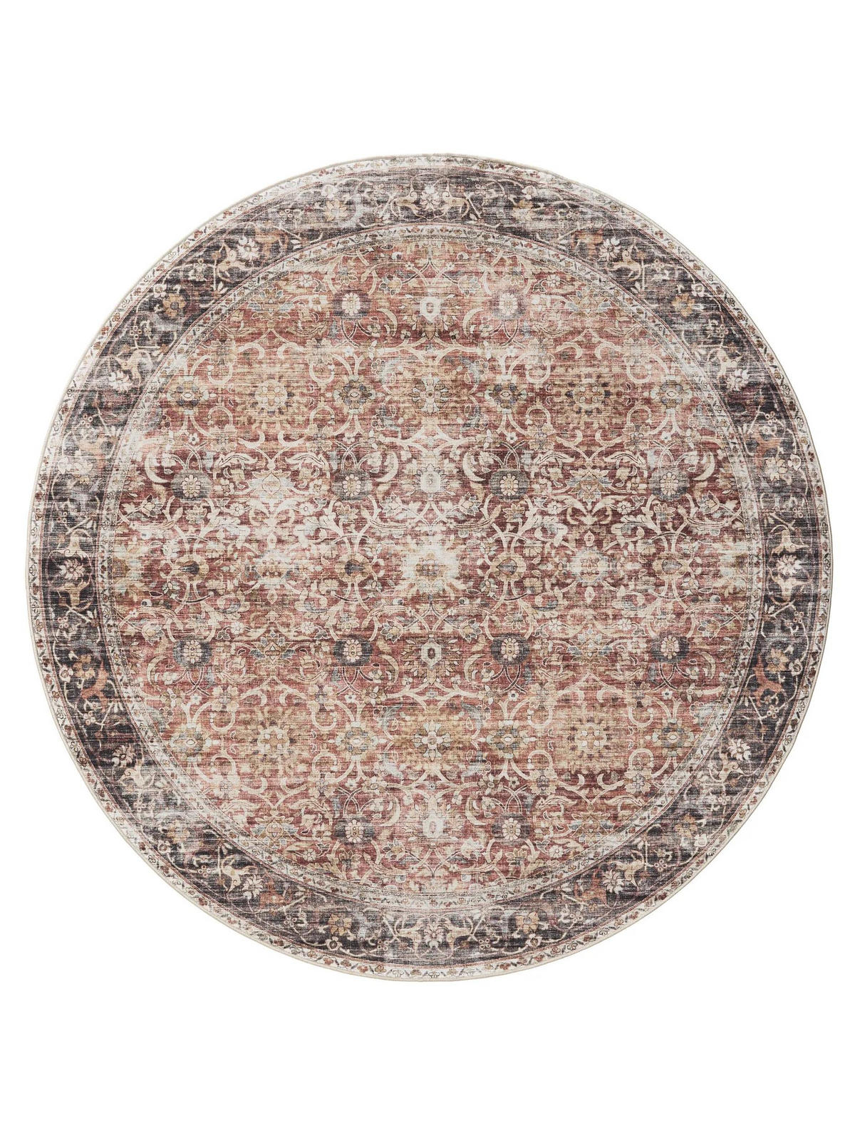 VINTAGE-TEPPICH George waschbar ø 120 cm rund - Multicolor, Kunststoff (120/120cm) - benuta