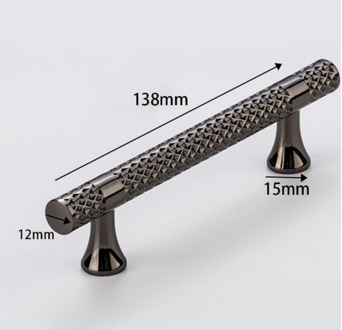 MÖBELGRIFF 1er-Set - Schwarz, Metall (1.2/3.5/13.8cm)