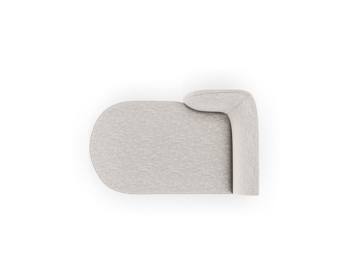 CHAISELONGUE links Miley aus Chenille-Stoff hellgrau - Hellgrau, Textil (90/70/156cm) - Micadoni