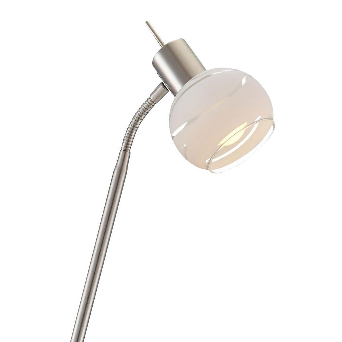 LED STEHLEUCHTE ELLIOTT Silber Metall Glas - Silberfarben, Glas (49/49/145cm) - Globo Lighting
