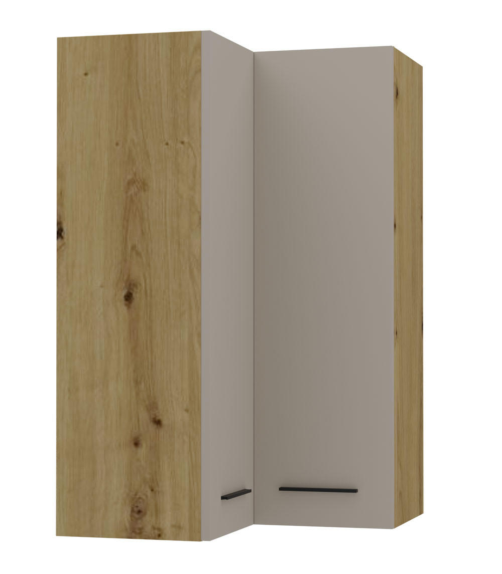 ECKHÄNGESCHRANK Bonn W14/60 Eiche Artisan / kaschmir matt 60 / 60 / 96cm - Kaschmir/Eiche Artisan, Holz/Holzwerkstoff (60/96/60cm) - Feldmann-Wohnen