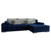 ECKSOFA Bangkok Premium, Seite: Rechts - Silberfarben/Dunkelblau, Holz/Textil (310/175cm) - MIRJAN24