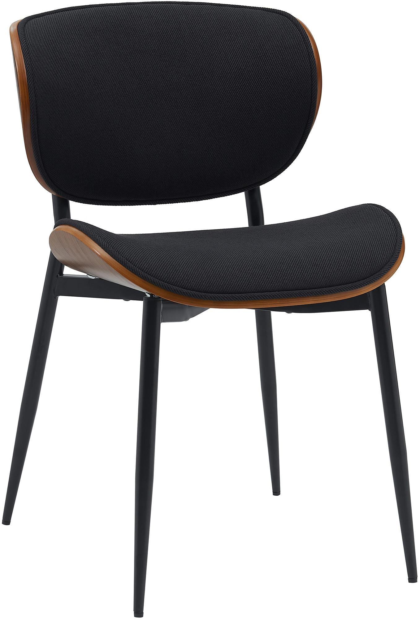 STUHL Stoff walnuss/schwarz - Walnussfarben/Schwarz, Textil/Metall (50/80/54cm) - CLP