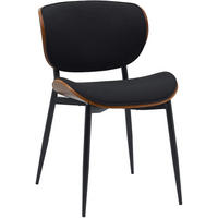 STUHL Stoff walnuss/schwarz - Walnussfarben/Schwarz, Textil/Metall (50/80/54cm) - CLP